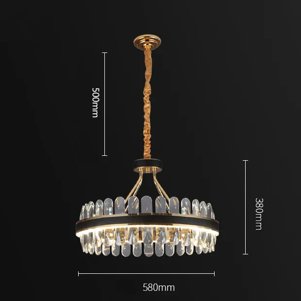 suspension en cristal et cuir pour éclairage moderne créatif de la maison - Image 14