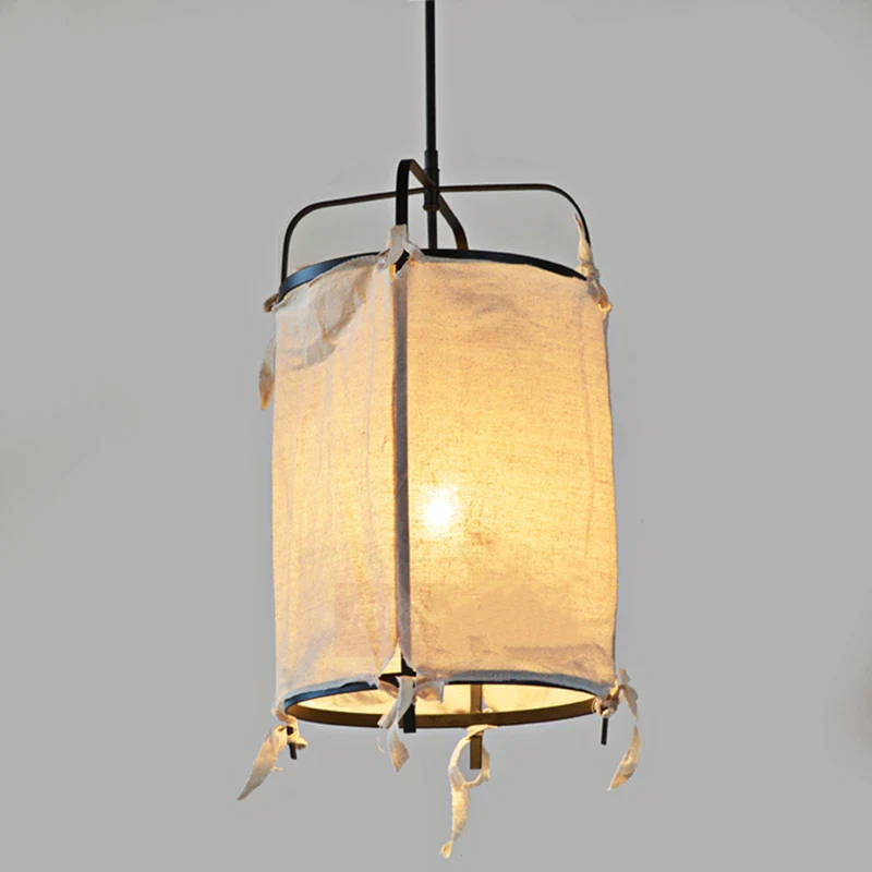 suspension en fer et lin style japonais pour décoration intérieure - Image 6