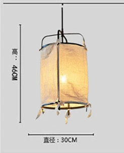 suspension en fer et lin style japonais pour décoration intérieure - Image 7