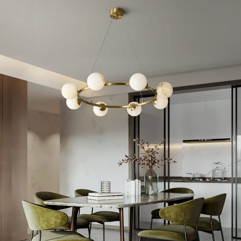 suspension en marbre et cuivre pour un éclairage luxueux créatif - Image 2