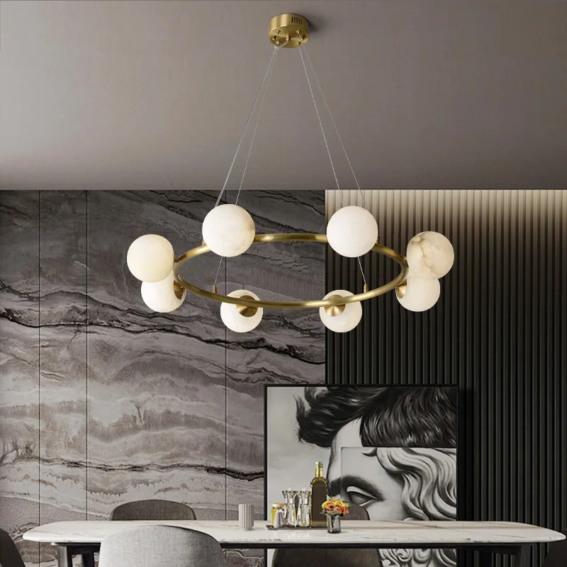 suspension en marbre et cuivre pour un éclairage luxueux créatif - Image 3