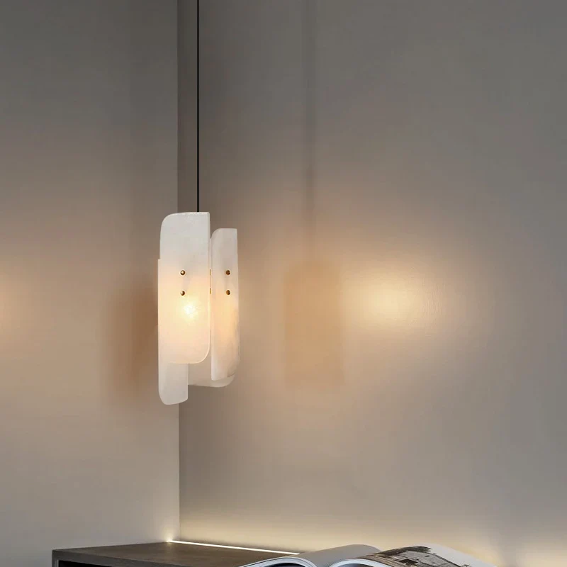 suspension en marbre véritable avec fil de cuivre et ampoule réglable - Image 4