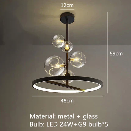 suspension en métal noir avec cordon réglable pour éclairage intérieur - Image 11