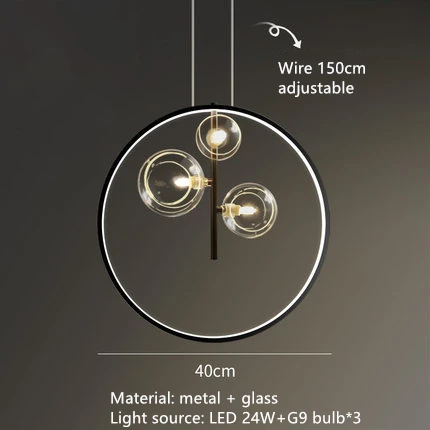 suspension en métal noir avec cordon réglable pour éclairage intérieur - Image 14
