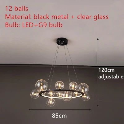 suspension en métal noir avec cordon réglable pour éclairage intérieur - Image 18