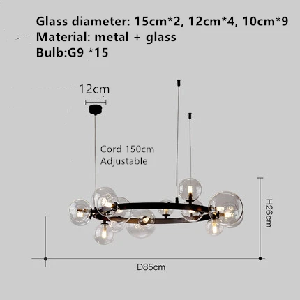 suspension en métal noir avec cordon réglable pour éclairage intérieur - Image 25