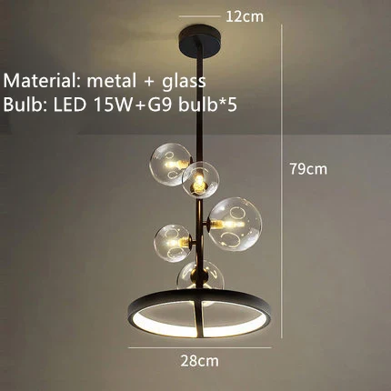suspension en métal noir avec cordon réglable pour éclairage intérieur - Image 9