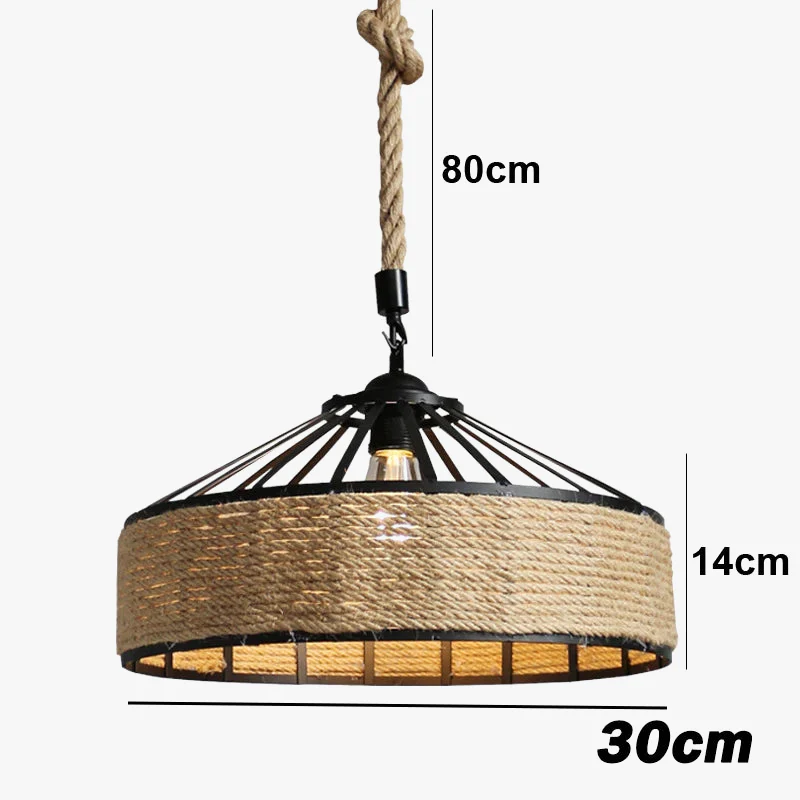 suspension en sisal vintage avec éclairage créatif et tissage élégant - Image 5