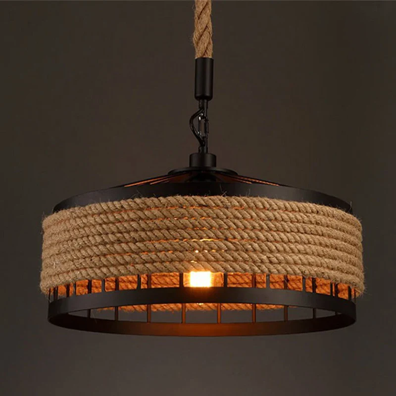 suspension en sisal vintage avec éclairage créatif et tissage élégant - Image 6