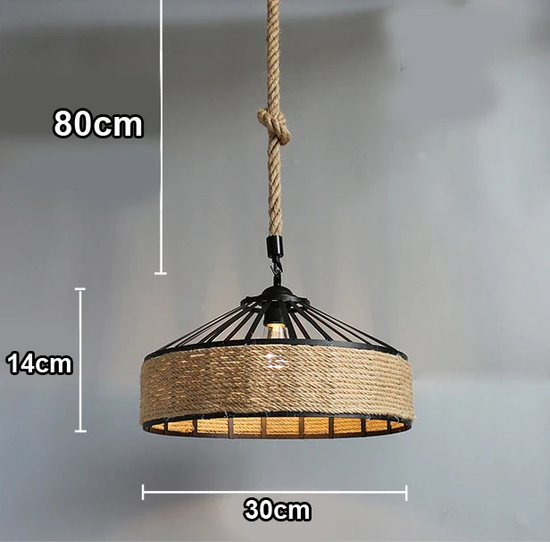 suspension en sisal vintage avec éclairage créatif et tissage élégant - Image 7