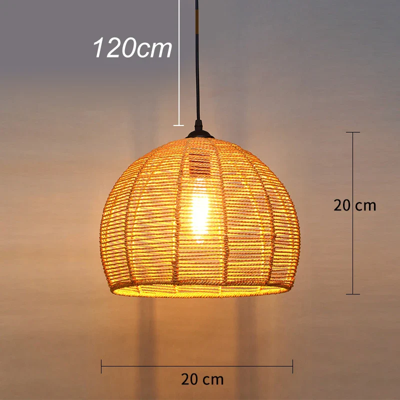 suspension en sisal vintage avec éclairage créatif et tissage élégant - Image 9