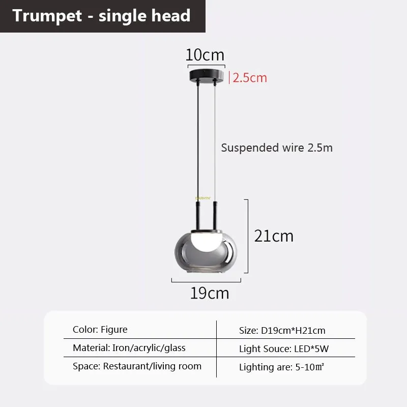 suspension en verre à plusieurs têtes pour intérieur moderne - Image 17