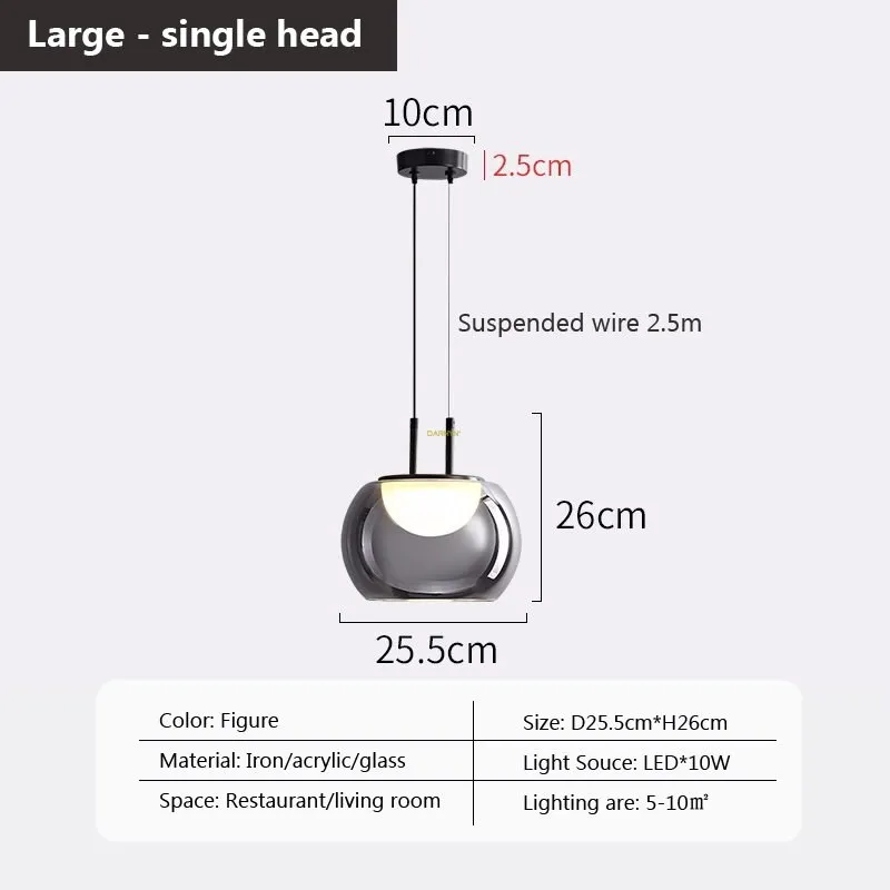 suspension en verre à plusieurs têtes pour intérieur moderne - Image 7