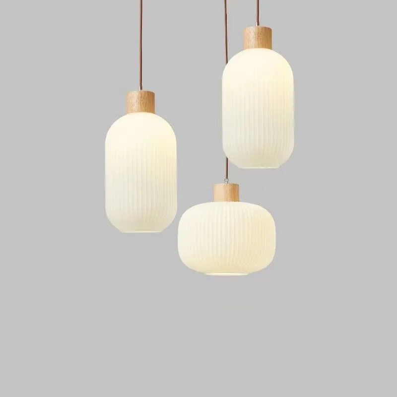 suspension en verre avec décor nordique en bois - Image 3