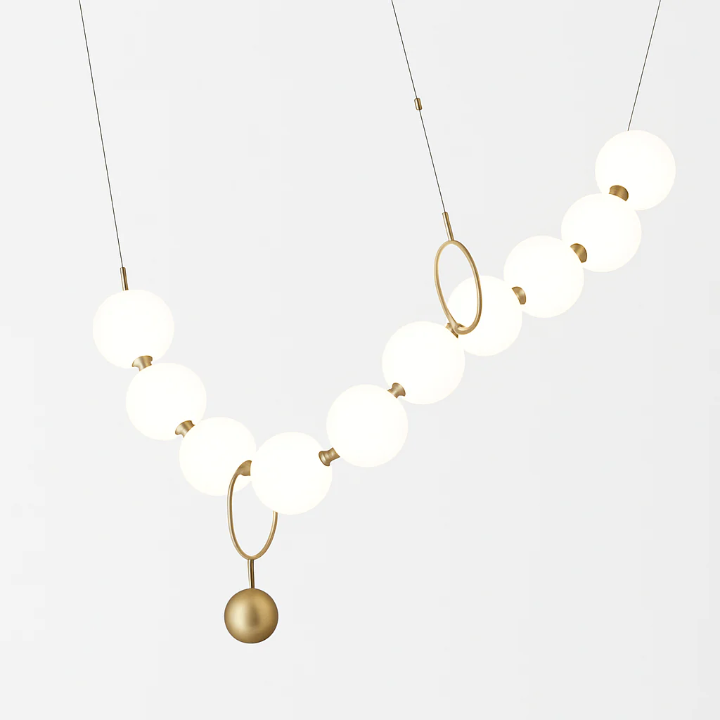 suspension en verre blanc en forme de haricot magique pour intérieur élégant