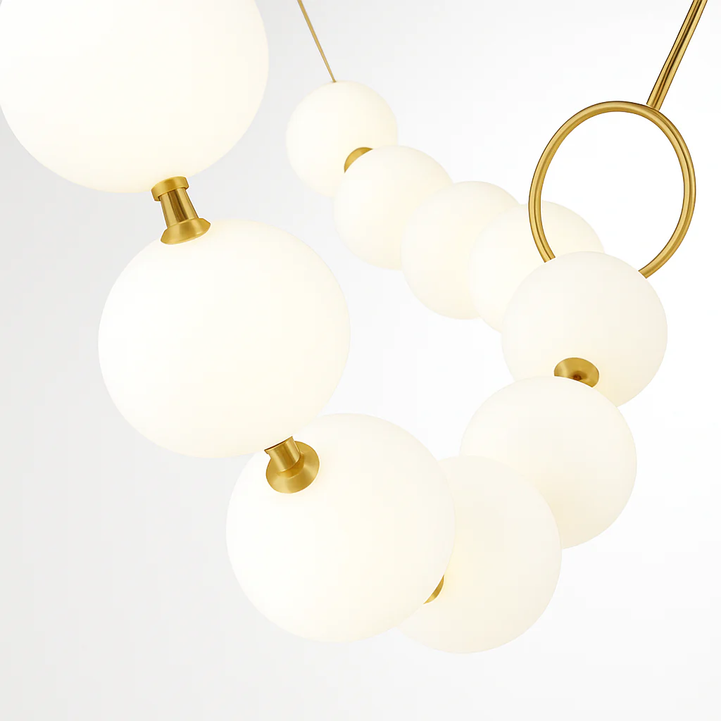 suspension en verre blanc en forme de haricot magique pour intérieur élégant - Image 3