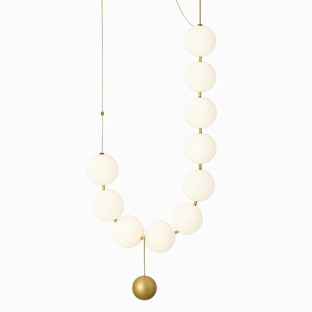 suspension en verre blanc en forme de haricot magique pour intérieur élégant - Image 4