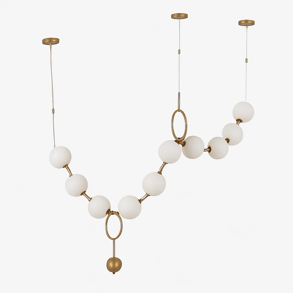 suspension en verre blanc en forme de haricot magique pour intérieur élégant - Image 6