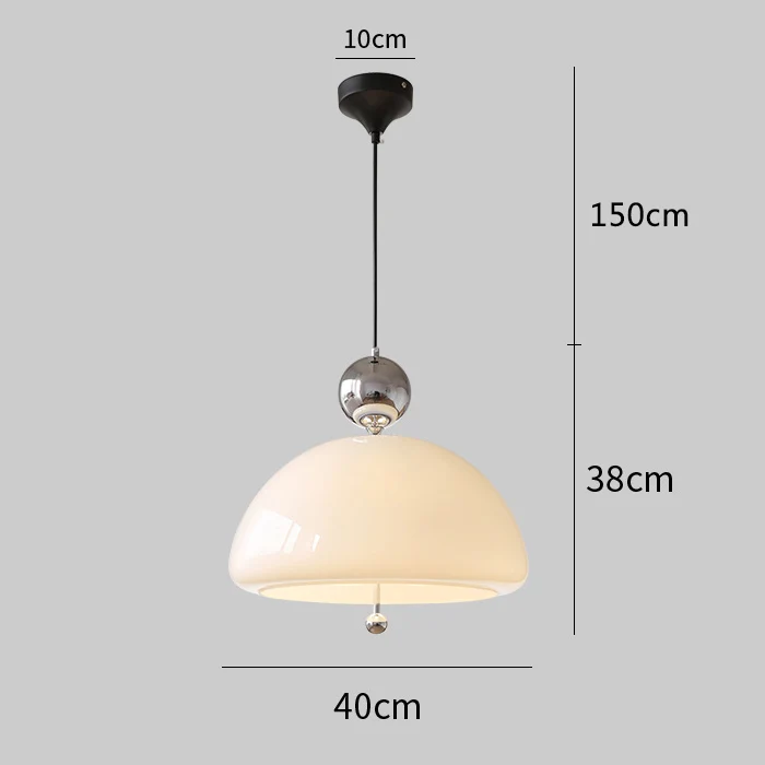suspension en verre blanc laiteux forme fleur style bauhaus - Image 10