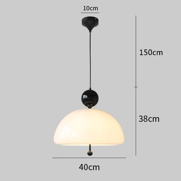 suspension en verre blanc laiteux forme fleur style bauhaus - Image 7