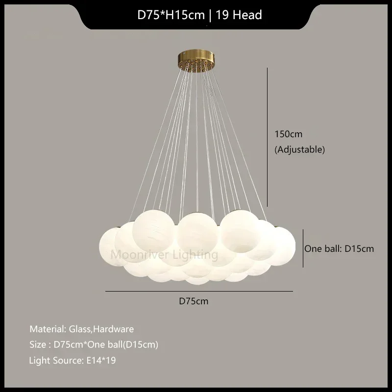 suspension en verre boule design moderne pour décoration intérieure - Image 9