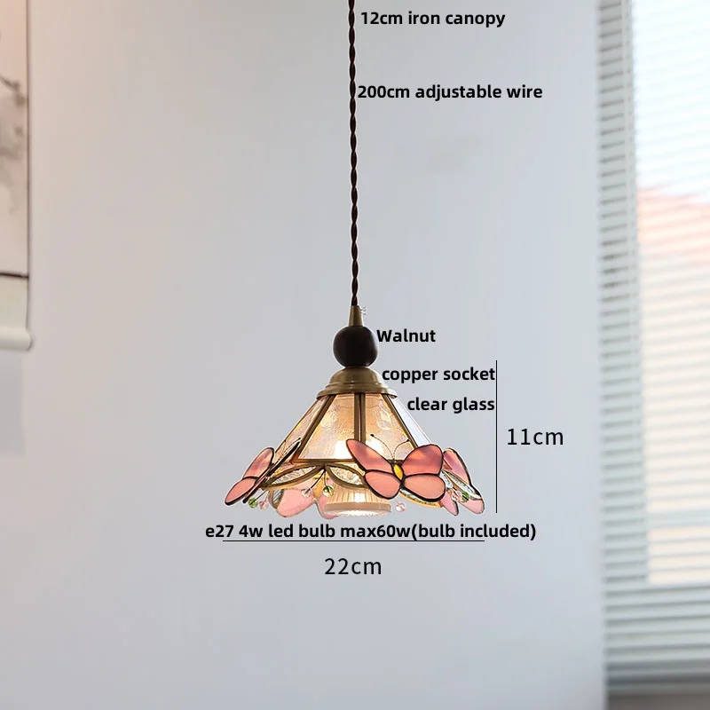 suspension en verre coloré avec fil de bois réglable moderne - Image 13