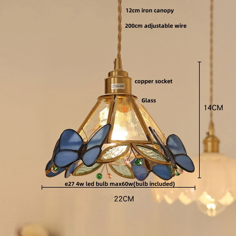 suspension en verre coloré avec fil de bois réglable moderne - Image 6