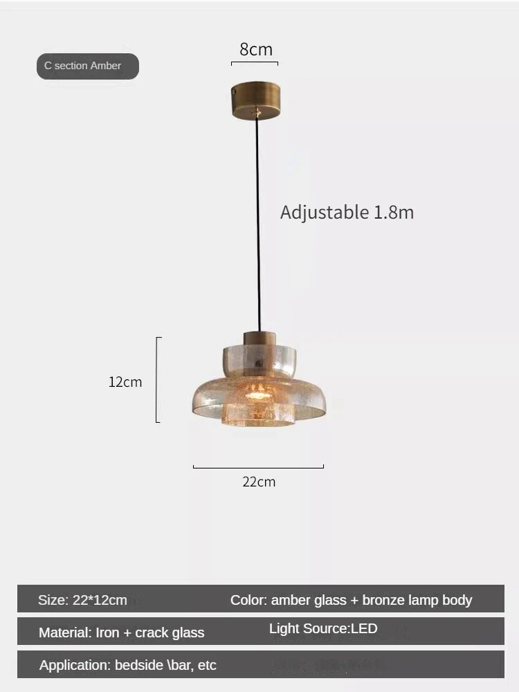 suspension en verre craquelé style américain rétro pour intérieur - Image 12