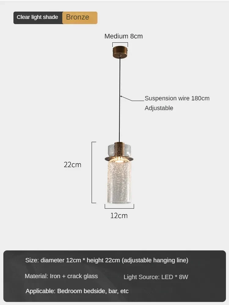 suspension en verre craquelé style américain rétro pour intérieur - Image 8