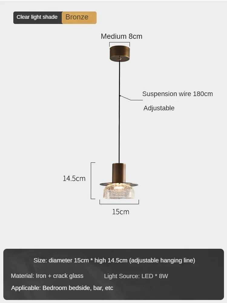 suspension en verre craquelé style américain rétro pour intérieur - Image 9