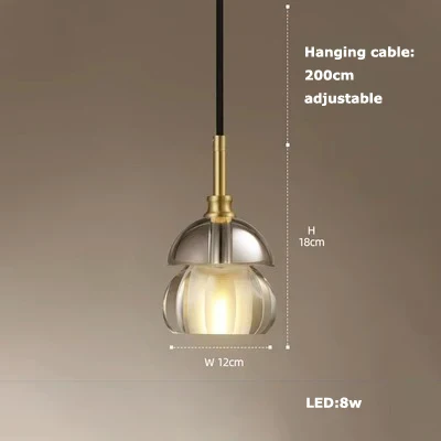 suspension en verre cristal art déco avec éclairage led - Image 15