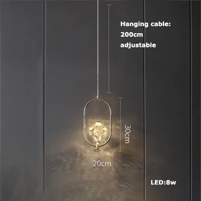 suspension en verre cristal art déco avec éclairage led - Image 20