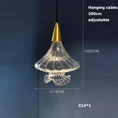 suspension en verre cristal art déco avec éclairage led - Image 22