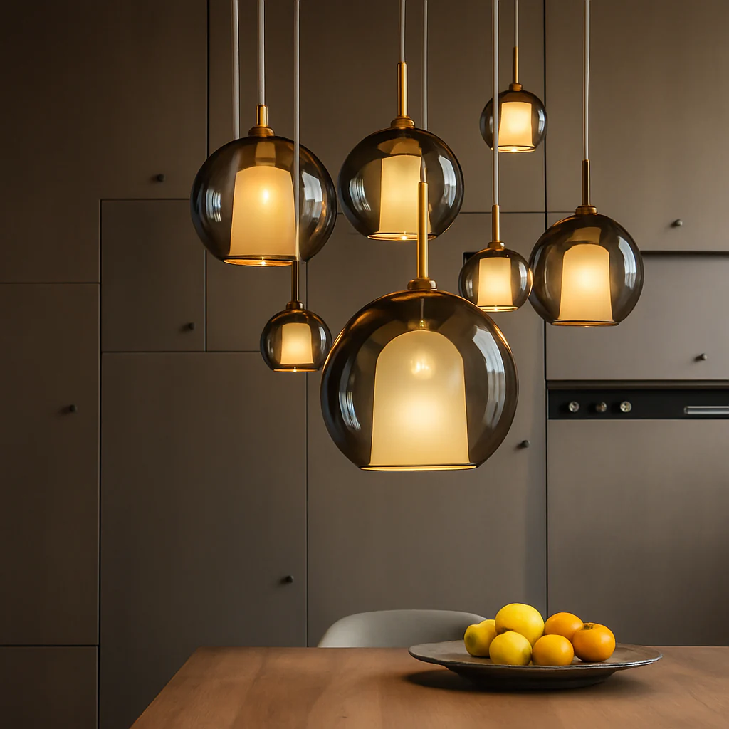 suspension en verre moderne pour un éclairage décoratif intérieur