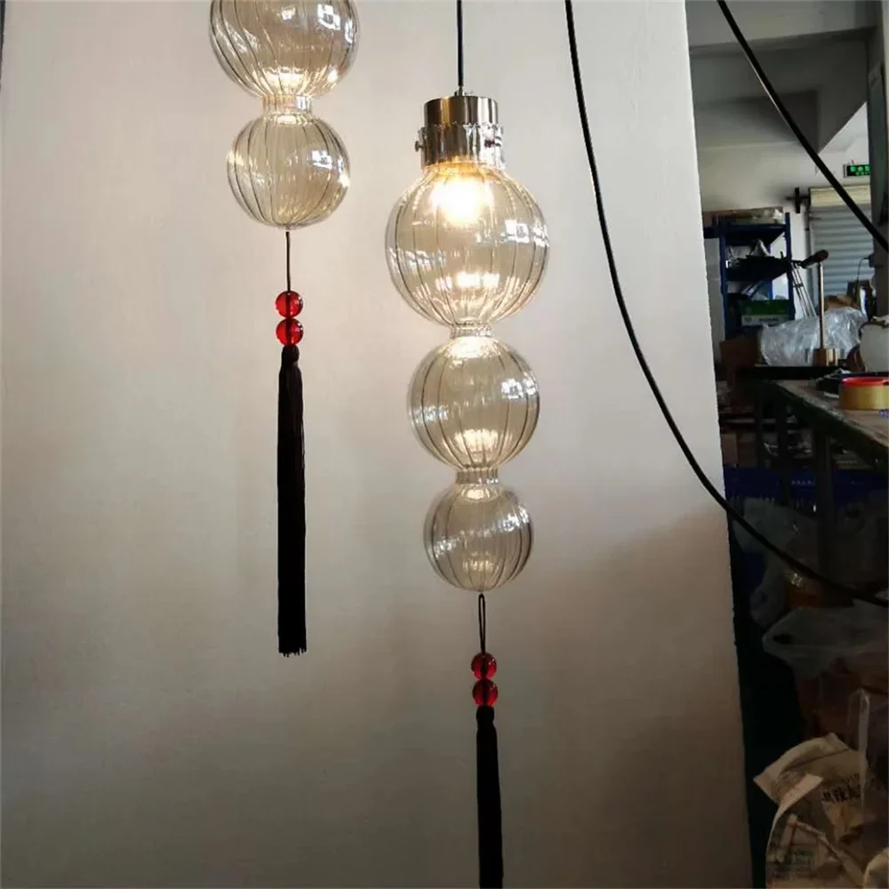 suspension en verre teinté style chinois pour décoration intérieure - Image 10