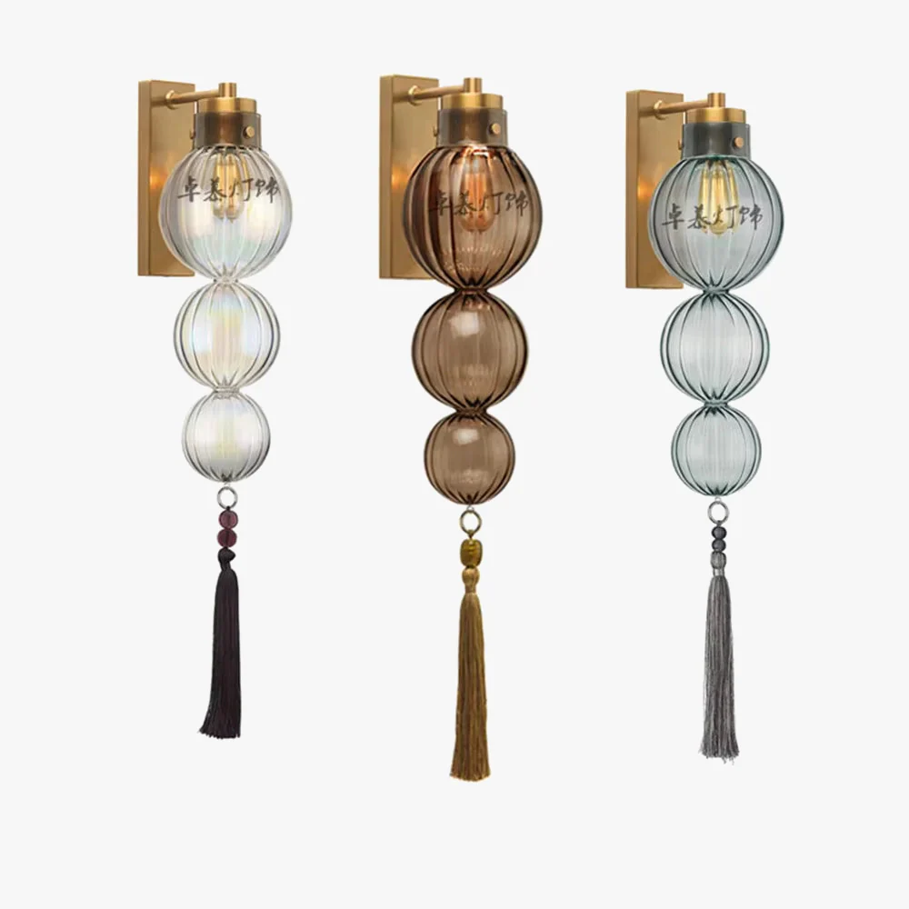 suspension en verre teinté style chinois pour décoration intérieure - Image 3
