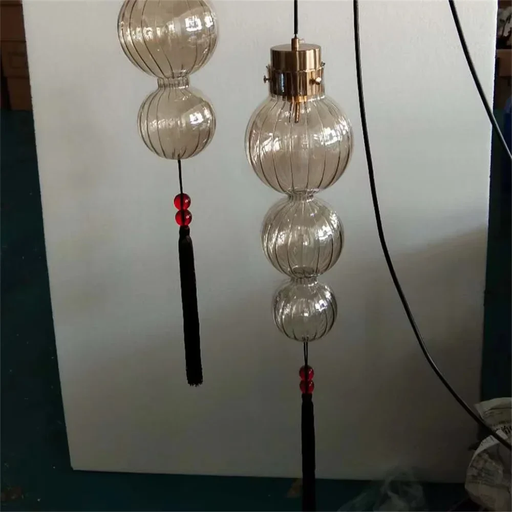 suspension en verre teinté style chinois pour décoration intérieure - Image 8