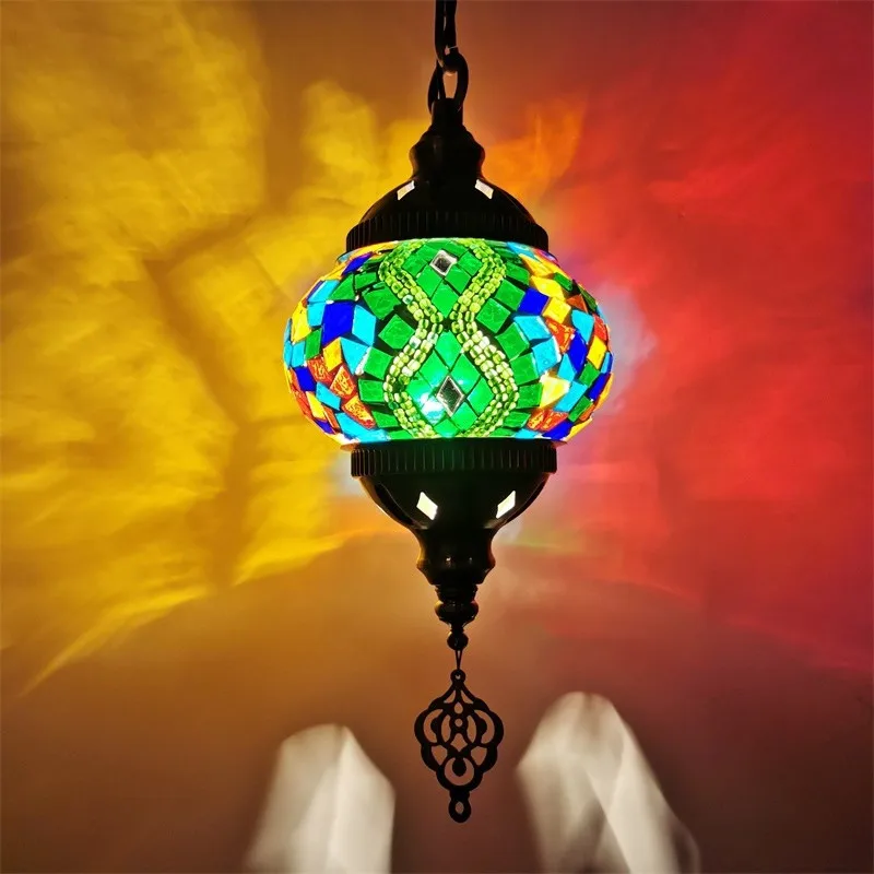suspension en verre teinté style méditerranéen éclairage bohème romantique - Image 13