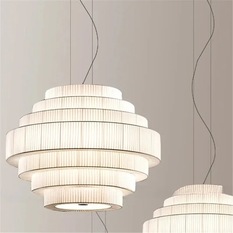 suspension lampe à boule en tissu nordique design artistique pour restaurants - Image 6