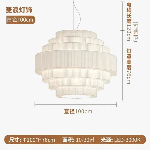 suspension lampe à boule en tissu nordique design artistique pour restaurants - Image 9