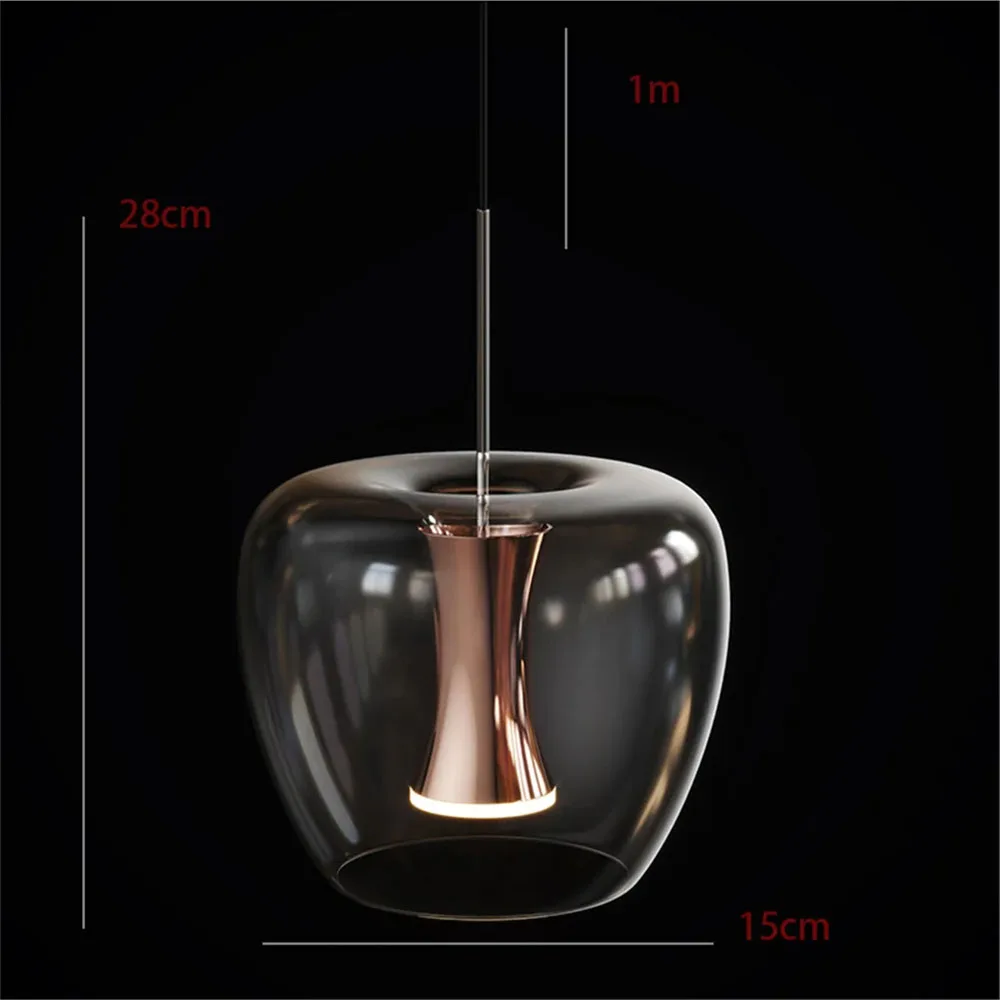 suspension led en verre transparent au design moderne pour décoration intérieure - Image 2