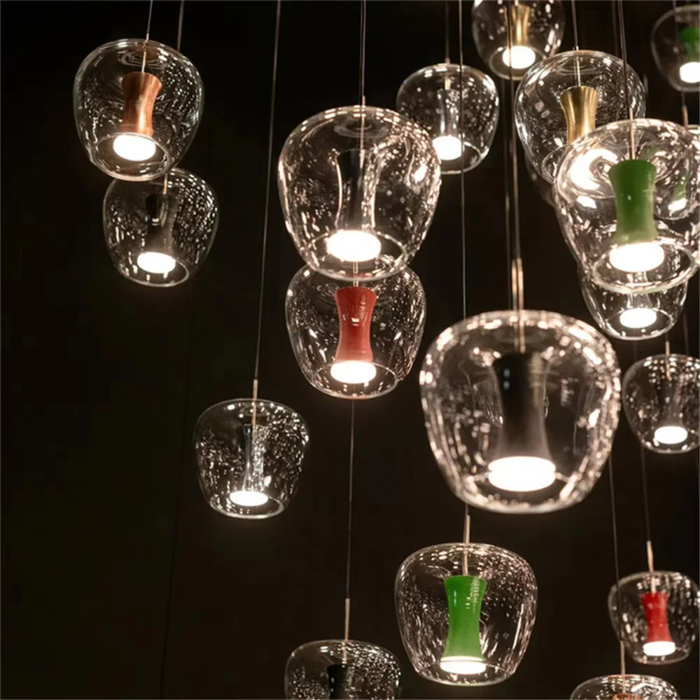 suspension led en verre transparent au design moderne pour décoration intérieure - Image 3