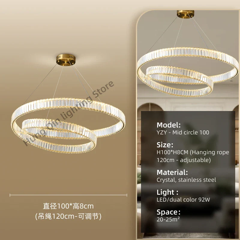 suspension led moderne en cristal design élégant et réglable - Image 8