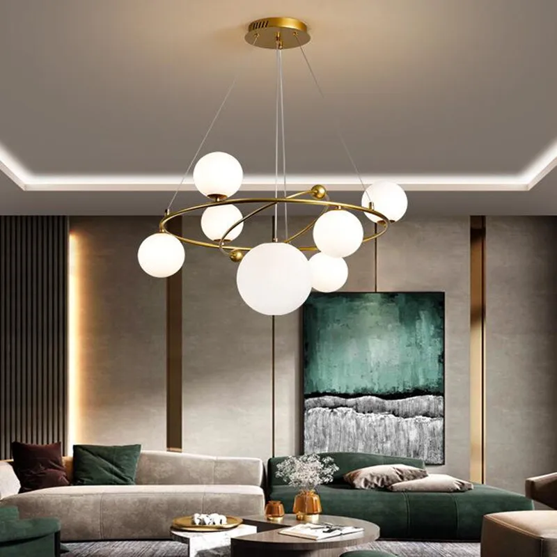 suspension LED nordique lustre en verre décoratif pour intérieur - Image 4
