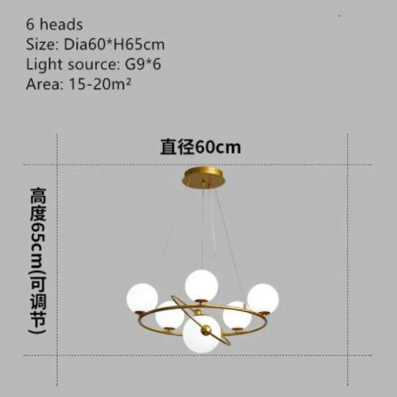 suspension LED nordique lustre en verre décoratif pour intérieur - Image 9