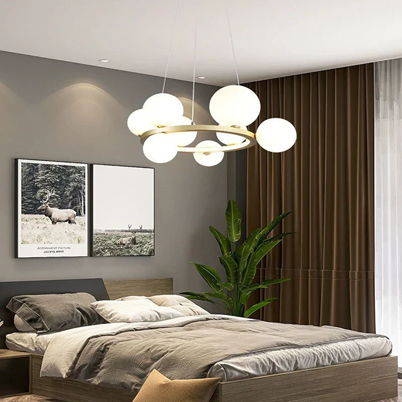 suspension lustre design bulle en verre créatif moderne - Image 3