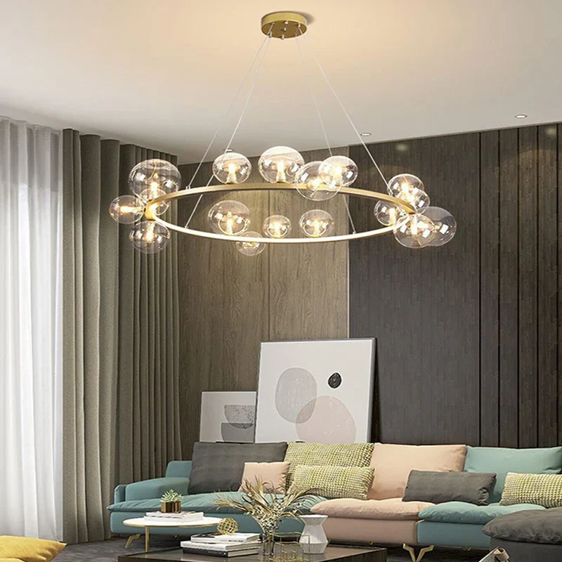 suspension lustre design bulle en verre créatif moderne - Image 4