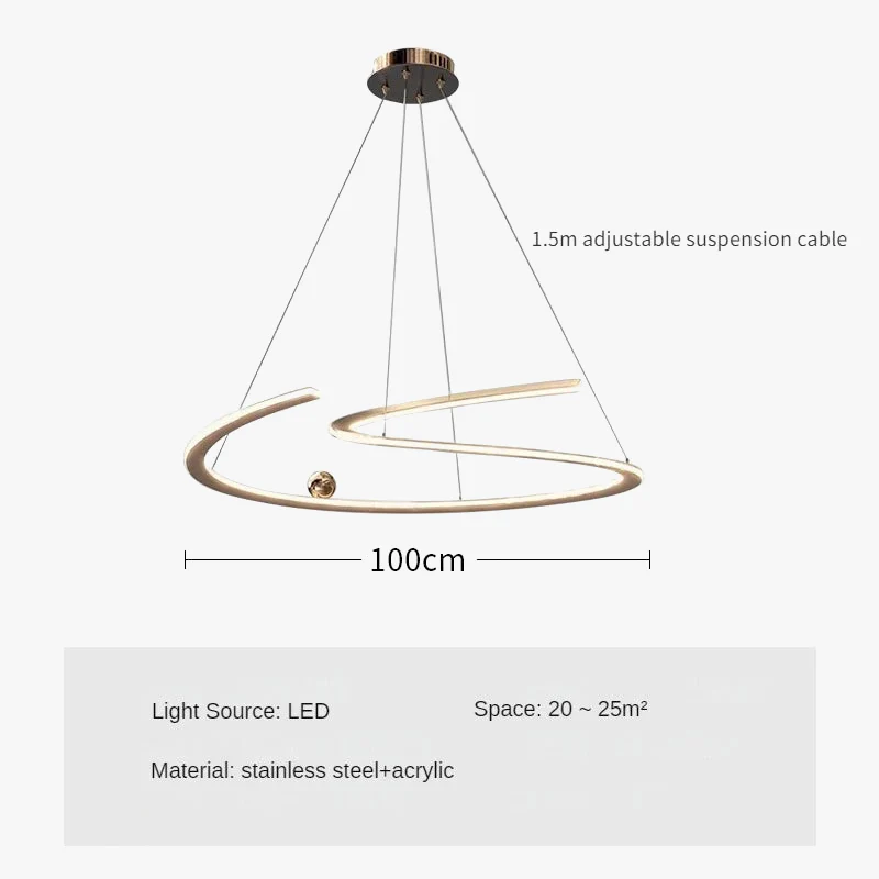 suspension minimaliste italienne à ligne irrégulière pour intérieur moderne - Image 9