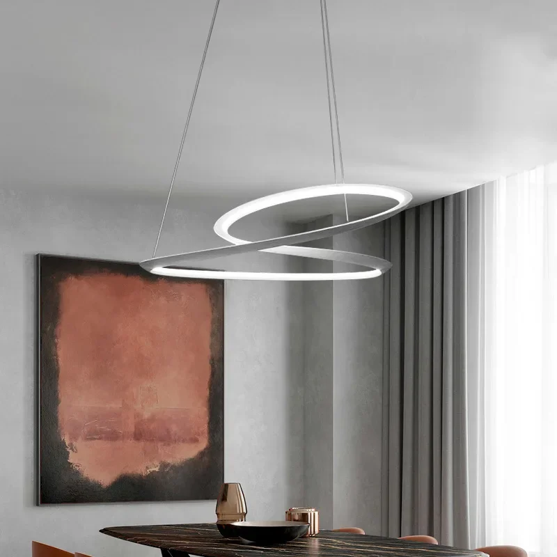 suspension moderne à led avec anneau doré pour décoration intérieure - Image 2