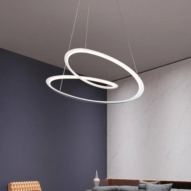 suspension moderne à led avec anneau doré pour décoration intérieure - Image 3